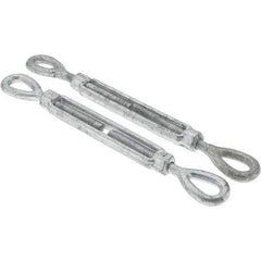 Value Collection - 2,200 Lb Load Limit, 1/2" Thread Diam, 6" Take Up, Steel Eye & Eye Turnbuckle - 13" Closed Length - Exact Tool & Supply