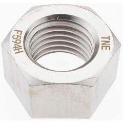 Value Collection - 1-1/4 - 7 UNC Stainless Steel Right Hand Hex Nut - 1-7/8" Across Flats, 1-1/16" High, Uncoated - Exact Tool & Supply
