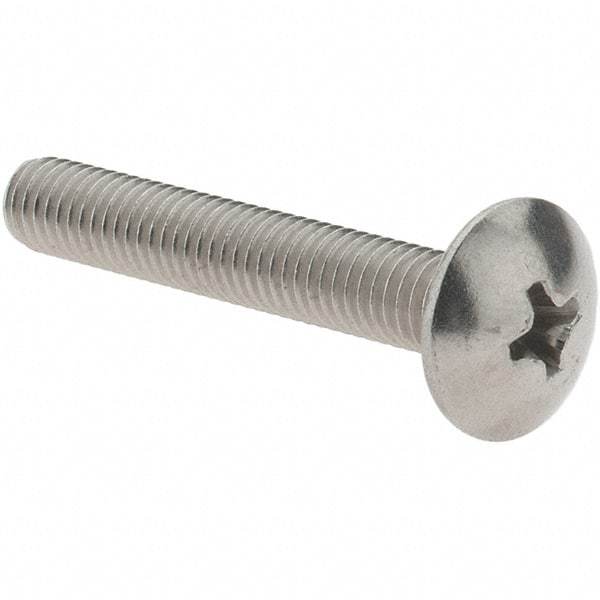 Value Collection - #10-32 UNF, 1-1/4" Length Under Head Phillips Drive Machine Screw - Truss Head, Grade 18-8 Stainless Steel, Uncoated, Without Washer - Exact Tool & Supply