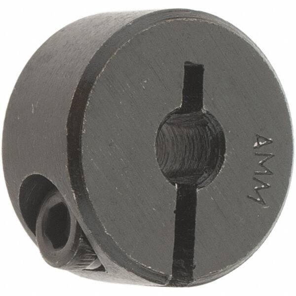 Value Collection - 4mm Bore, Steel, One Piece Clamp Collar - 11/16" Outside Diam - Exact Tool & Supply