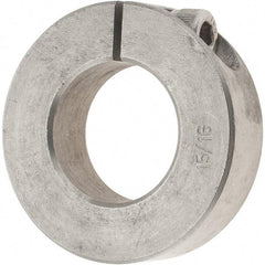 Value Collection - 15/16" Bore, Stainless Steel, One Piece One Piece Split Shaft Collar - 1-3/4" Outside Diam, 1/2" Wide - Exact Tool & Supply