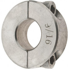 Value Collection - 9/16" Bore, Stainless Steel, Two Piece Shaft Collar - 1-5/16" Outside Diam, 7/16" Wide - Exact Tool & Supply