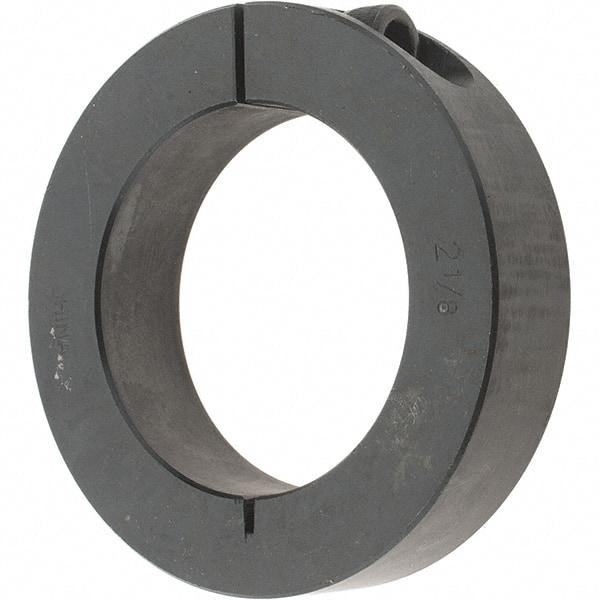Value Collection - 2-1/8" Bore, Steel, One Piece One Piece Split Shaft Collar - 3-1/4" Outside Diam, 3/4" Wide - Exact Tool & Supply