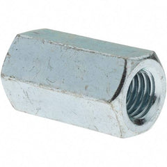 Value Collection - M12x1.75 Metric Coarse, 36mm OAL Steel Standard Coupling Nut - Zinc-Plated Finish, 19mm Width Across Flats, 21.1mm Width Across Points - Exact Tool & Supply