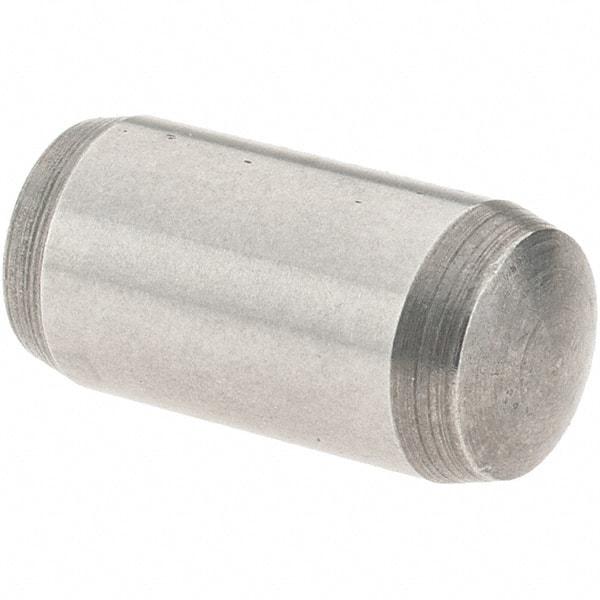 Value Collection - 6mm Diam x 12mm Pin Length Alloy Steel Dowel Pin - 1 Rounded & 1 Threaded End - Exact Tool & Supply