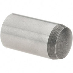 Value Collection - 8mm Diam x 16mm Pin Length Grade 8 Alloy Steel Precision Dowel Pin - Bright Finish, 1 Rounded End - Exact Tool & Supply