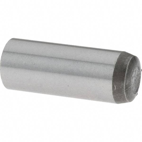 Value Collection - 6mm Diam x 16mm Pin Length Grade 8 Alloy Steel Precision Dowel Pin - Bright Finish, 1 Rounded End - Exact Tool & Supply