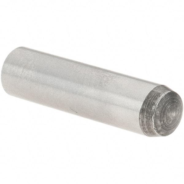 Value Collection - 6mm Diam x 24mm Pin Length Grade 8 Alloy Steel Precision Dowel Pin - Bright Finish, 1 Rounded End - Exact Tool & Supply