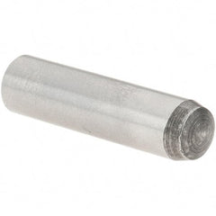 Value Collection - 6mm Diam x 24mm Pin Length Grade 8 Alloy Steel Precision Dowel Pin - Bright Finish, 1 Rounded End - Exact Tool & Supply