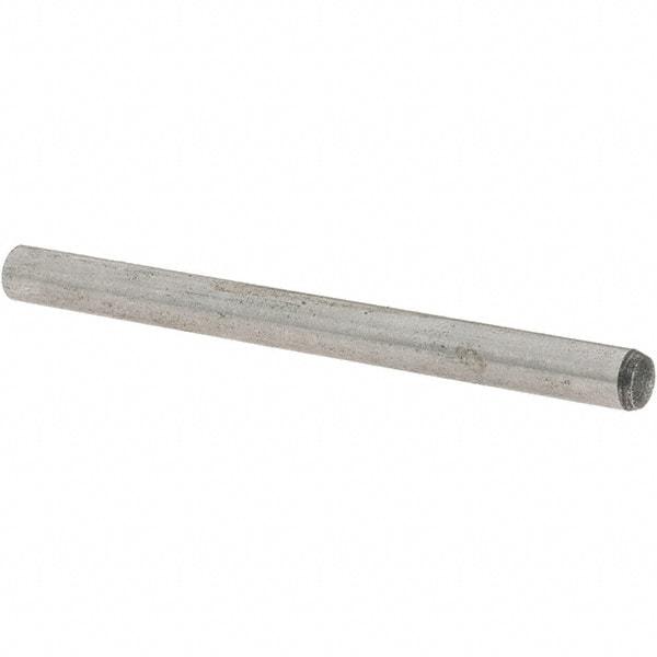 Value Collection - 4mm Diam x 50mm Pin Length Grade 8 Steel Precision Dowel Pin - Bright Finish, 1 Rounded End - Exact Tool & Supply