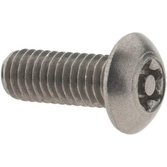 Value Collection - #10-32 UNF Pin In Torx Drive, Button Screw - Grade 18-8 Stainless Steel, Uncoated, 1/2" Length Under Head - Exact Tool & Supply