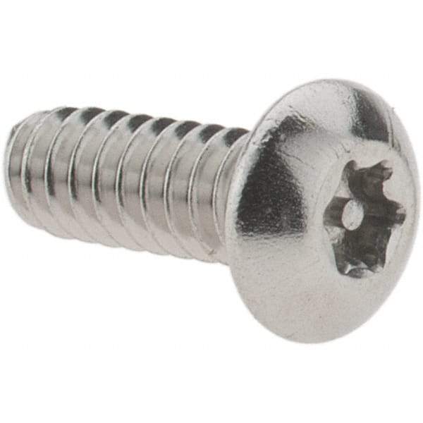 Value Collection - #6-32 UNC Pin In Torx Drive, Button Screw - Grade 18-8 Stainless Steel, Uncoated, 3/8" Length Under Head - Exact Tool & Supply