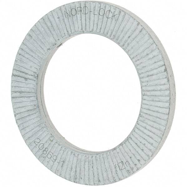 Value Collection - 1.5354" OD, Zinc Flake, Wedge Lock Washer - Grade 2, 0.9882 to 1.0039" ID - Exact Tool & Supply