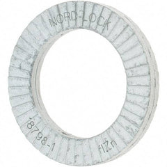 Value Collection - 0.7677" OD, Zinc Flake, Wedge Lock Washer - Grade 2, 0.5039 to 0.5197" ID - Exact Tool & Supply