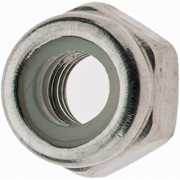 Value Collection - M3x0.50 Metric Coarse 316 & Austenitic Grade A4 Hex Lock Nut with Nylon Insert - 4mm High, Uncoated - Exact Tool & Supply