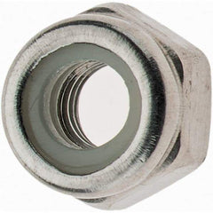Value Collection - M3x0.50 Metric Coarse 316 & Austenitic Grade A4 Hex Lock Nut with Nylon Insert - 4mm High, Uncoated - Exact Tool & Supply