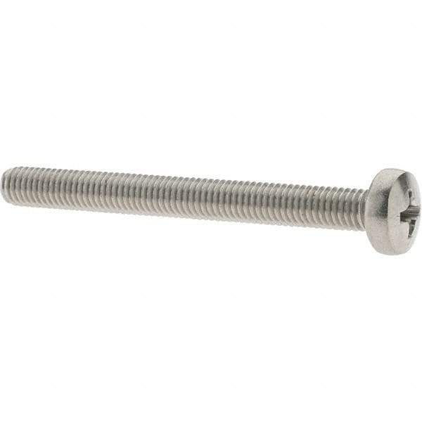 Value Collection - M5x0.80 Metric Coarse, 50mm Length Under Head Phillips Drive Machine Screw - Pan Head, Grade 18-8 & A2 Stainless Steel, Uncoated, Without Washer - Exact Tool & Supply