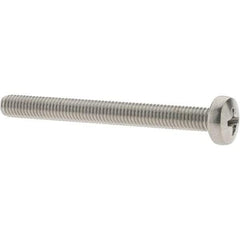 Value Collection - M5x0.80 Metric Coarse, 50mm Length Under Head Phillips Drive Machine Screw - Pan Head, Grade 18-8 & A2 Stainless Steel, Uncoated, Without Washer - Exact Tool & Supply
