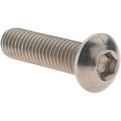 Value Collection - M8x1.25 Metric Coarse Hex Socket Drive, Button Screw - Grade 18-8 Stainless Steel, Partially Threaded, 30mm Length Under Head - Exact Tool & Supply
