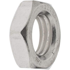 Value Collection - M16x2.00 Metric Coarse Stainless Steel Right Hand Hex Jam Nut - 24mm Across Flats, 8mm High, Uncoated - Exact Tool & Supply