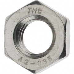 Value Collection - M10x1.50 Metric Coarse Stainless Steel Right Hand Hex Jam Nut - 17mm Across Flats, 5mm High, Zinc Clear Finish - Exact Tool & Supply