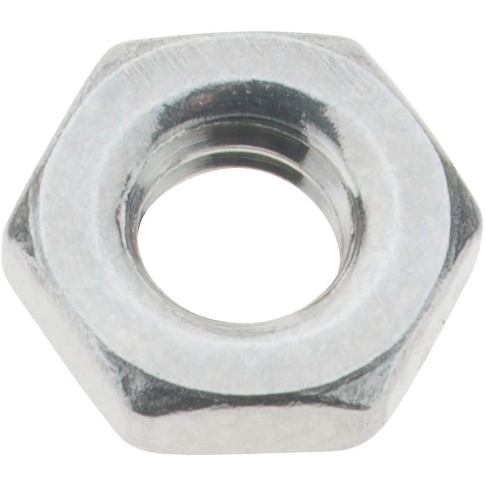 Value Collection - M4x0.70 Metric Coarse Stainless Steel Right Hand Hex Jam Nut - 7mm Across Flats, 2.2mm High, Uncoated - Exact Tool & Supply