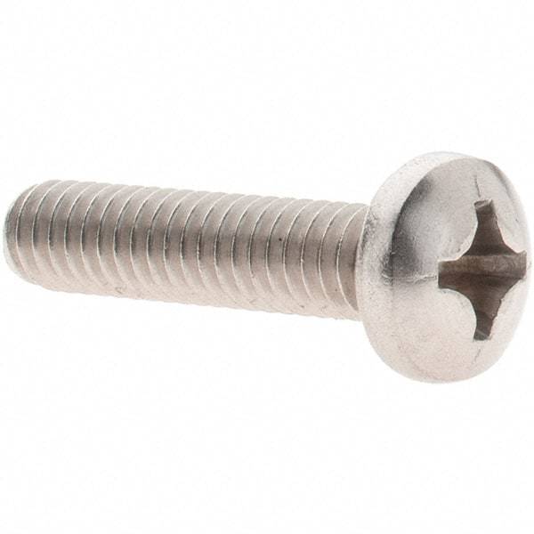 Value Collection - #12-24 UNC, 1" Length Under Head Phillips Drive Machine Screw - Pan Head, Grade 18-8 Stainless Steel, Uncoated, Without Washer - Exact Tool & Supply