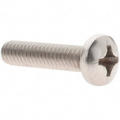 Value Collection - #12-24 UNC, 1" Length Under Head Phillips Drive Machine Screw - Pan Head, Grade 18-8 Stainless Steel, Uncoated, Without Washer - Exact Tool & Supply
