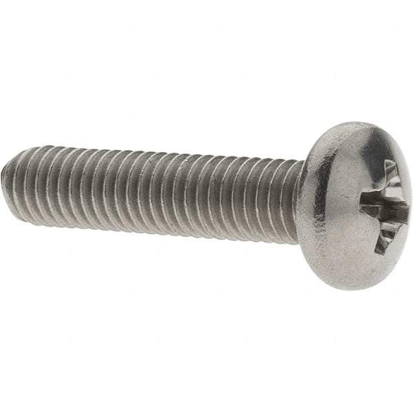 Value Collection - #10-32 UNF, 7/8" Length Under Head Phillips Drive Machine Screw - Pan Head, Grade 18-8 Stainless Steel, Uncoated, Without Washer - Exact Tool & Supply