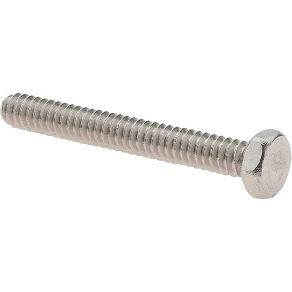 Value Collection - #10-24 UNC, 1-1/2" Length Under Head Hex Drive Machine Screw - Hex Head, Grade 18-8 Stainless Steel, Uncoated, Without Washer - Exact Tool & Supply