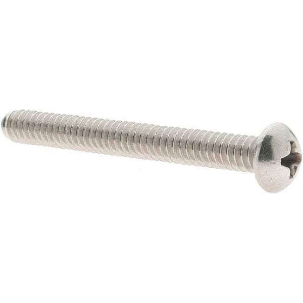 Value Collection - #10-24 UNC, 1-3/4" Length Under Head Phillips Drive Machine Screw - Round Head, Grade 18-8 Stainless Steel, Uncoated, Without Washer - Exact Tool & Supply