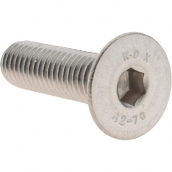 Value Collection - M10x1.50 Metric Coarse Hex Socket Drive, 90° Flat Screw - Grade 18-8 & Austenitic A2 Stainless Steel, Partially Threaded, 35mm OAL - Exact Tool & Supply
