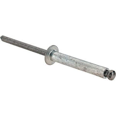 Value Collection - Size 616 Dome Head Aluminum Open End Blind Rivet - Steel Mandrel, 0.751" to 1" Grip, 3/8" Head Diam, 0.192" to 0.196" Hole Diam, 1.2" Length Under Head, 3/16" Body Diam - Exact Tool & Supply