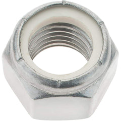 Value Collection - 1-8 UNC 18-8 Hex Lock Nut with Nylon Insert - 1-7/16" Width Across Flats, 1-3/64" High - Exact Tool & Supply
