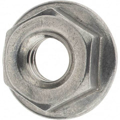 Value Collection - 1/4-20, 19/32" Flange Diam, Serrated Flange Nut - Grade 18-8 Stainless Steel, 0.236" Flange Height - Exact Tool & Supply
