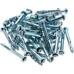 Value Collection - 1/8" Diam, 2-1/2" Long, 1/4 to 1/2" Thick, Sleeve Drywall & Hollow Wall Anchor - Steel, Use with Concrete/Masonry, Drywall & Plywood - Exact Tool & Supply