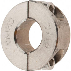 Value Collection - 7/16" Bore, Stainless Steel, Two Piece Shaft Collar - 15/16" Outside Diam, 3/8" Wide - Exact Tool & Supply