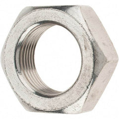 Value Collection - 1-14 UNC Stainless Steel Right Hand Hex Jam Nut - 1-1/2" Across Flats, 35/64" High - Exact Tool & Supply