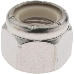 Value Collection - 1/2-20 UNF 18-8 Hex Lock Nut with Nylon Insert - 3/4" Width Across Flats, 19/32" High, Uncoated - Exact Tool & Supply