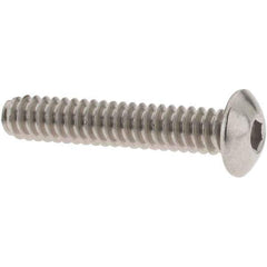 Value Collection - #6-32 UNC Hex Socket Drive, Button Screw - Grade 18-8 Stainless Steel, 3/4" Length Under Head - Exact Tool & Supply