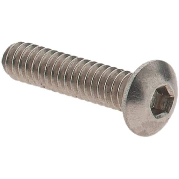 Value Collection - #2-56 UNC Hex Socket Drive, Button Screw - Grade 18.8 Stainless Steel, Fully Threaded, 3/8" Length Under Head - Exact Tool & Supply