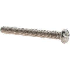Value Collection - 1/4-20 UNC, 2-1/2" Length Under Head Slotted Drive Machine Screw - Round Head, Grade 18-8 Stainless Steel, Uncoated, Without Washer - Exact Tool & Supply