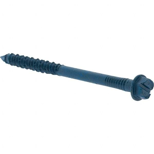 Value Collection - 1/4" Diam, 3-1/4" Length Under Head, Hex Drive, Concrete Screw & Masonry Fastener - Steel, Includes Drill Bit - Exact Tool & Supply