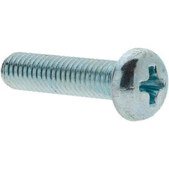 Value Collection - M5x0.80, 20mm Length Under Head Phillips Drive Machine Screw - Pan Head, Grade 4.8 Steel, Zinc-Plated Finish, Without Washer - Exact Tool & Supply