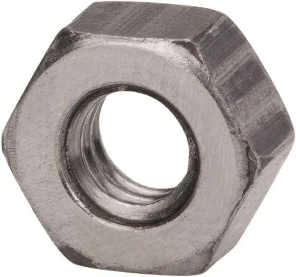 Made in USA - 3/8-16 UNC Steel Right Hand Hex Nut - 9/16" Across Flats, 0.337" High, Zinc Clear Finish - Exact Tool & Supply