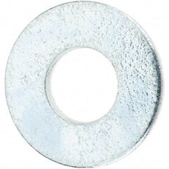 Value Collection - #10 Screw, Steel SAE Flat Washer - 7/32" ID x 1/2" OD, 3/64" Thick, Zinc-Plated Finish - Exact Tool & Supply