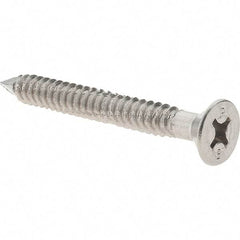 Value Collection - 1/4" Diam, 2-1/4" OAL, Phillips Drive, Concrete Screw & Masonry Fastener - Stainless Steel, Includes Drill Bit - Exact Tool & Supply