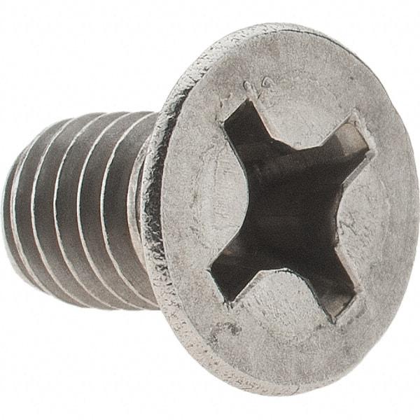 Value Collection - M6x1.00 Metric Coarse, 10mm OAL Phillips Drive Machine Screw - Flat Head, Grade 18-8 Stainless Steel, Uncoated, Without Washer - Exact Tool & Supply