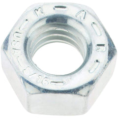 Value Collection - 5/16-18 UNC Steel Right Hand Hex Nut - 1/2" Across Flats, 17/64" High, Zinc Yellow Dichromate Finish - Exact Tool & Supply