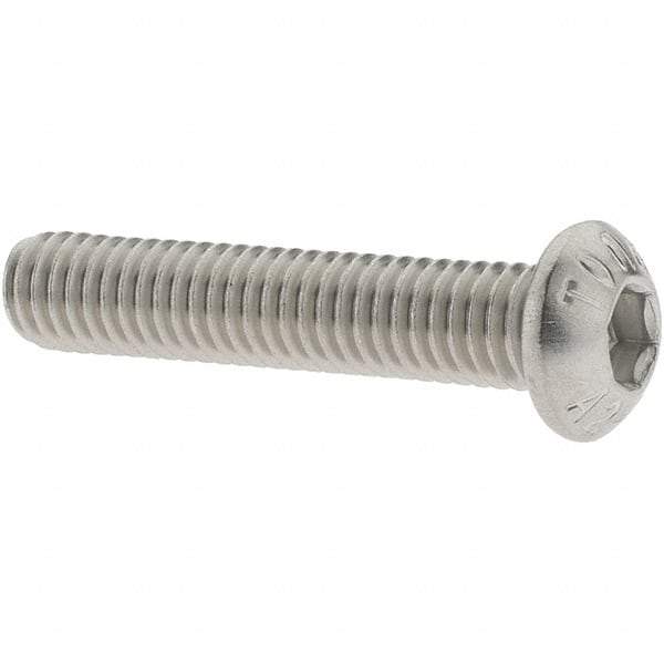 Value Collection - M6x1.00 Metric Coarse Hex Socket Drive, Button Screw - Grade 18-8 & Austenitic A2 Stainless Steel, Uncoated, Partially Threaded, 30mm Length Under Head - Exact Tool & Supply